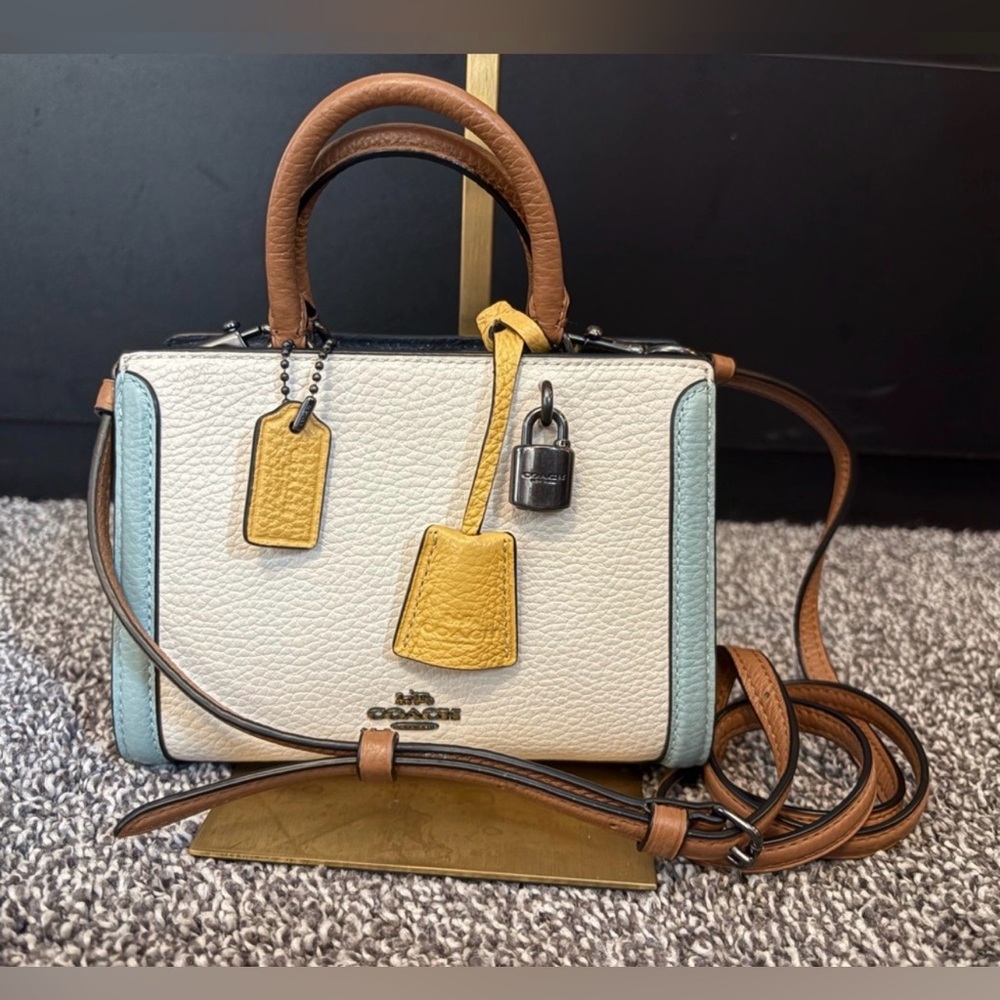 COACH Micro Zoe Crossbody in Colorblock Double Handles & Adjust Crossbody Strap